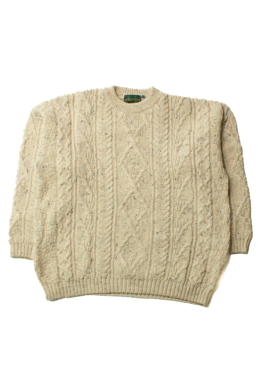 Vintage McKennas Speckled Fisherman Sweater 1191 - Image 2
