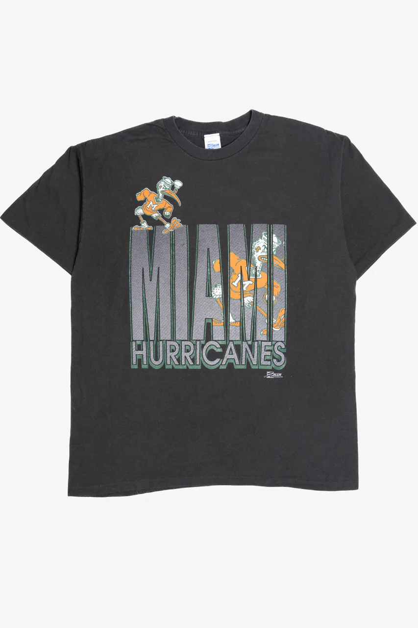 Vintage Miami Hurricanes Salem Sportswear Single Stitch T-Shirt (1990s)