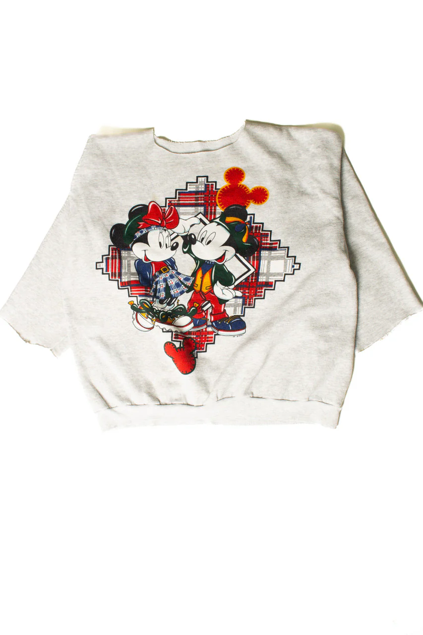 Vintage Mickey and Minnie Plaid Sweatshirt(1990s) - Image 2