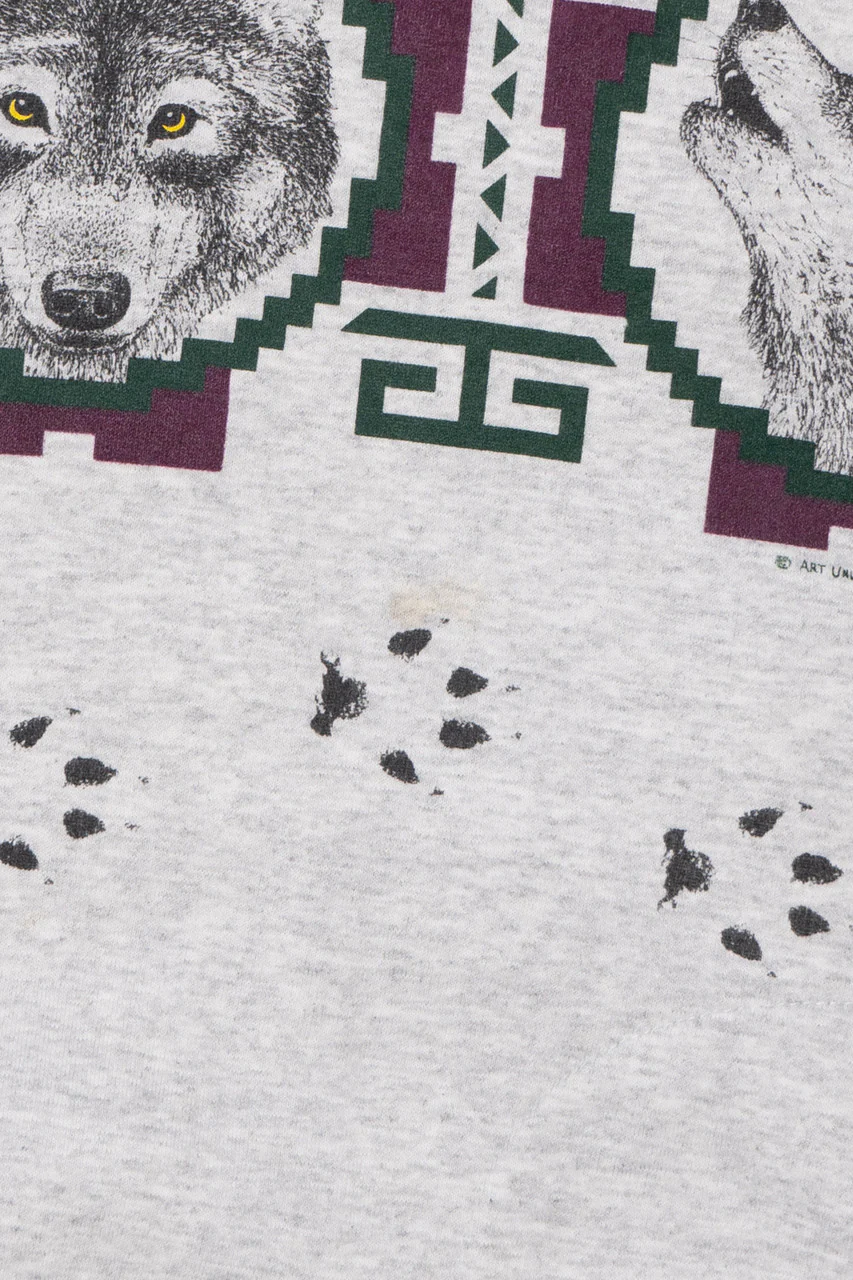 Vintage "Minnesota" Wolves Wraparound Print Art Unlimited Sweatshirt - Image 6