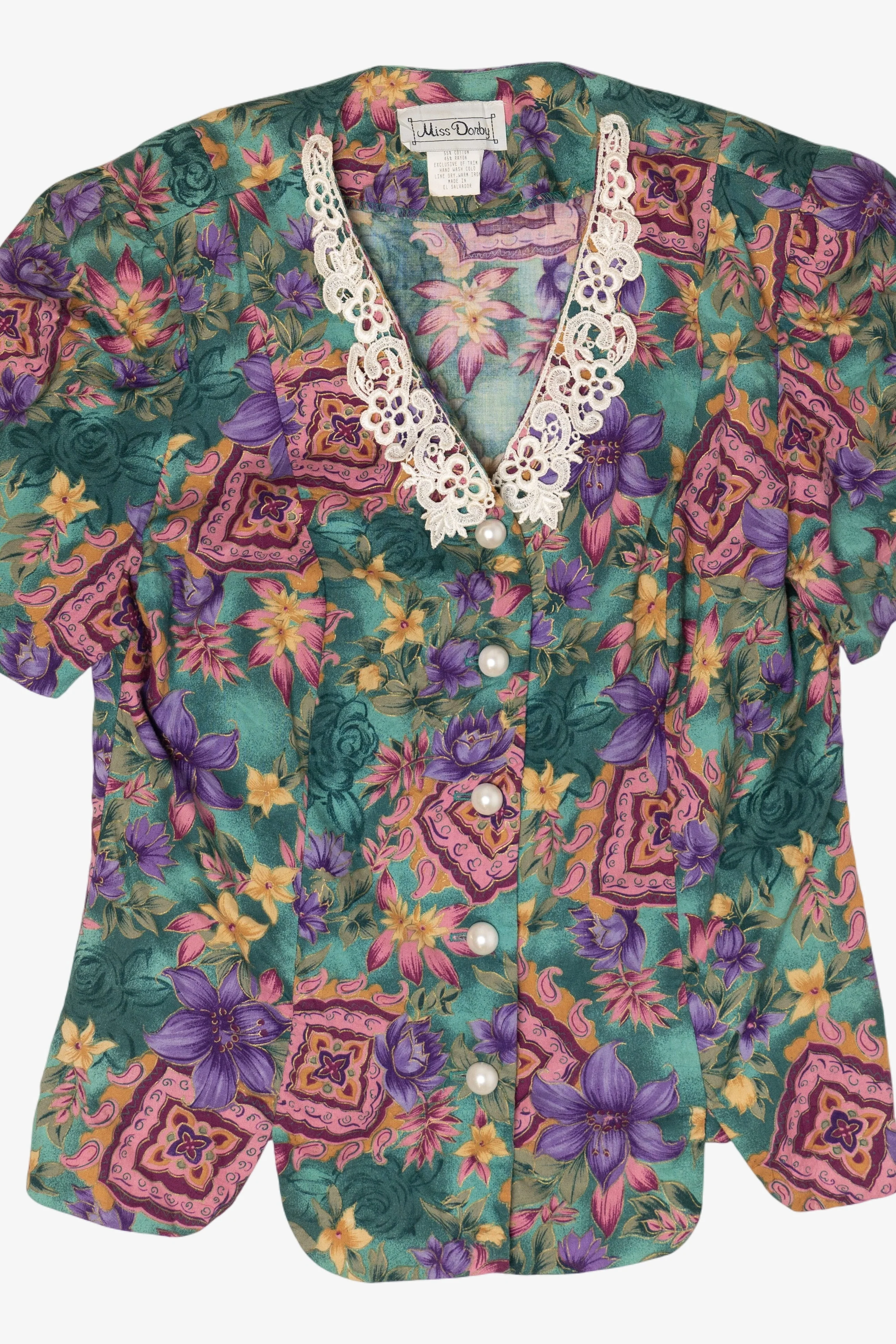 Vintage Miss Dorby Shoulder Pads Top (1980s) - Image 5