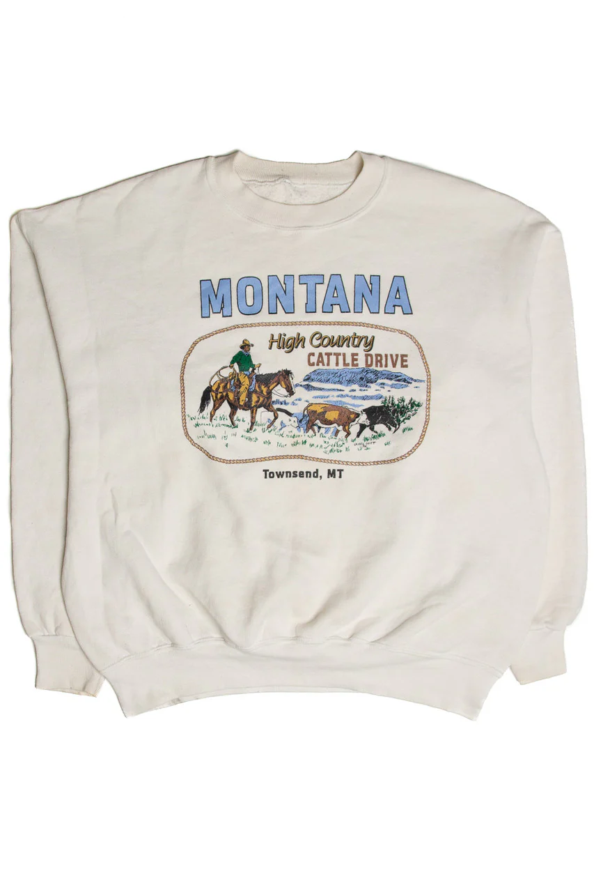 Vintage Montana Cattle Drive Sweatshirt - Image 2