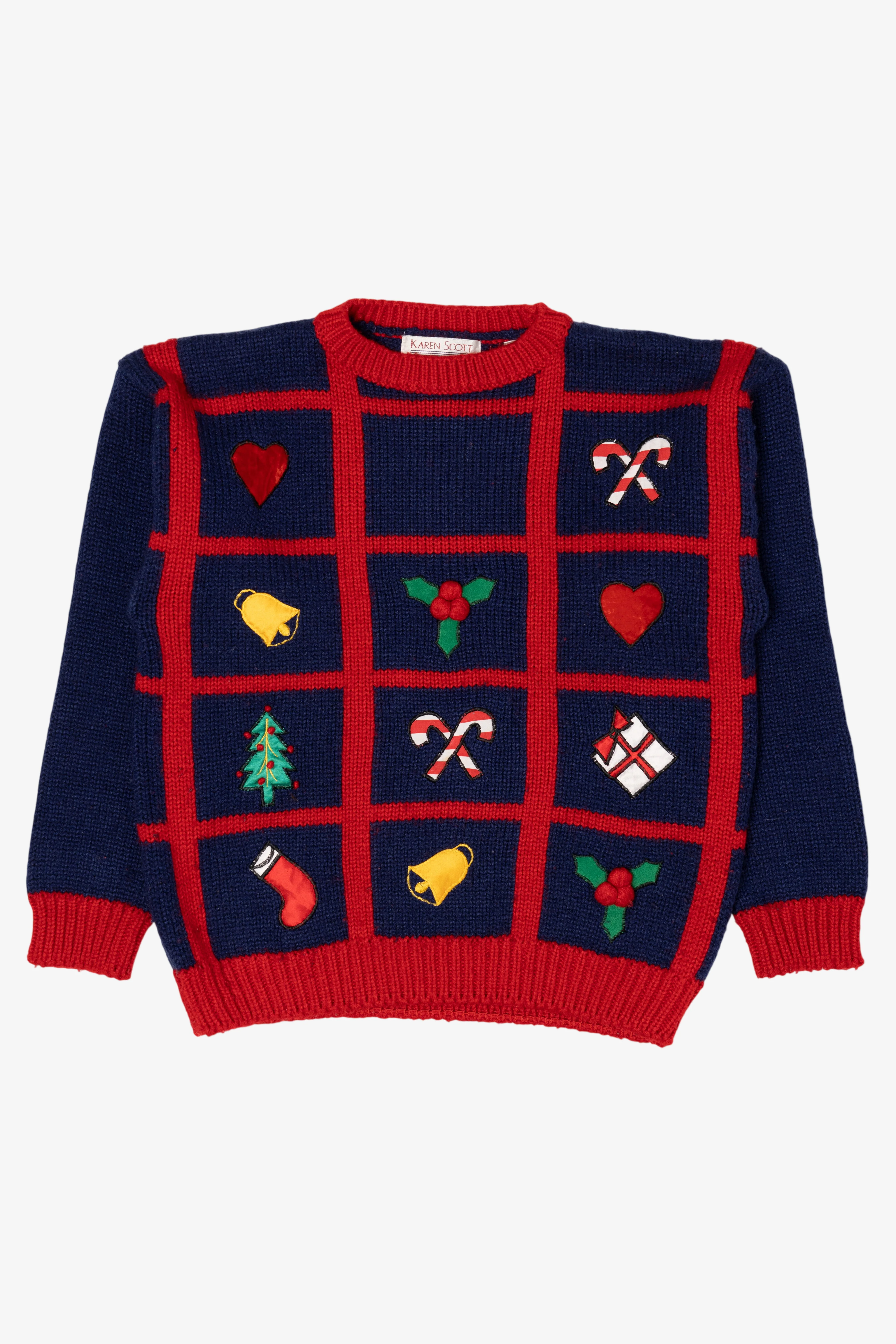 Vintage Navy Blue Karen Scott Christmas Pullover (1990s)