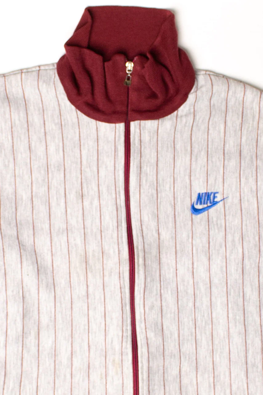 Vintage Nike Pinstripe Zip Up Sweatshirt (1990s)