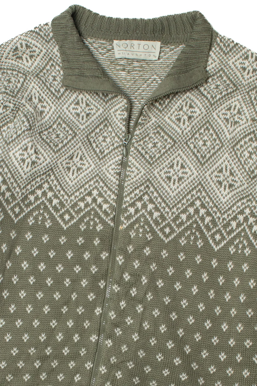 Vintage Norton McNaughton 80s Zip-Up Sweater