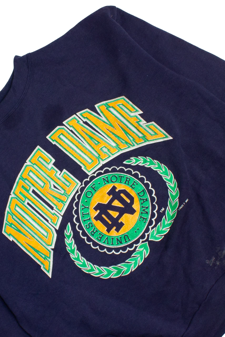 Vintage Notre Dame Navy Blue Sweatshirt (1990s)