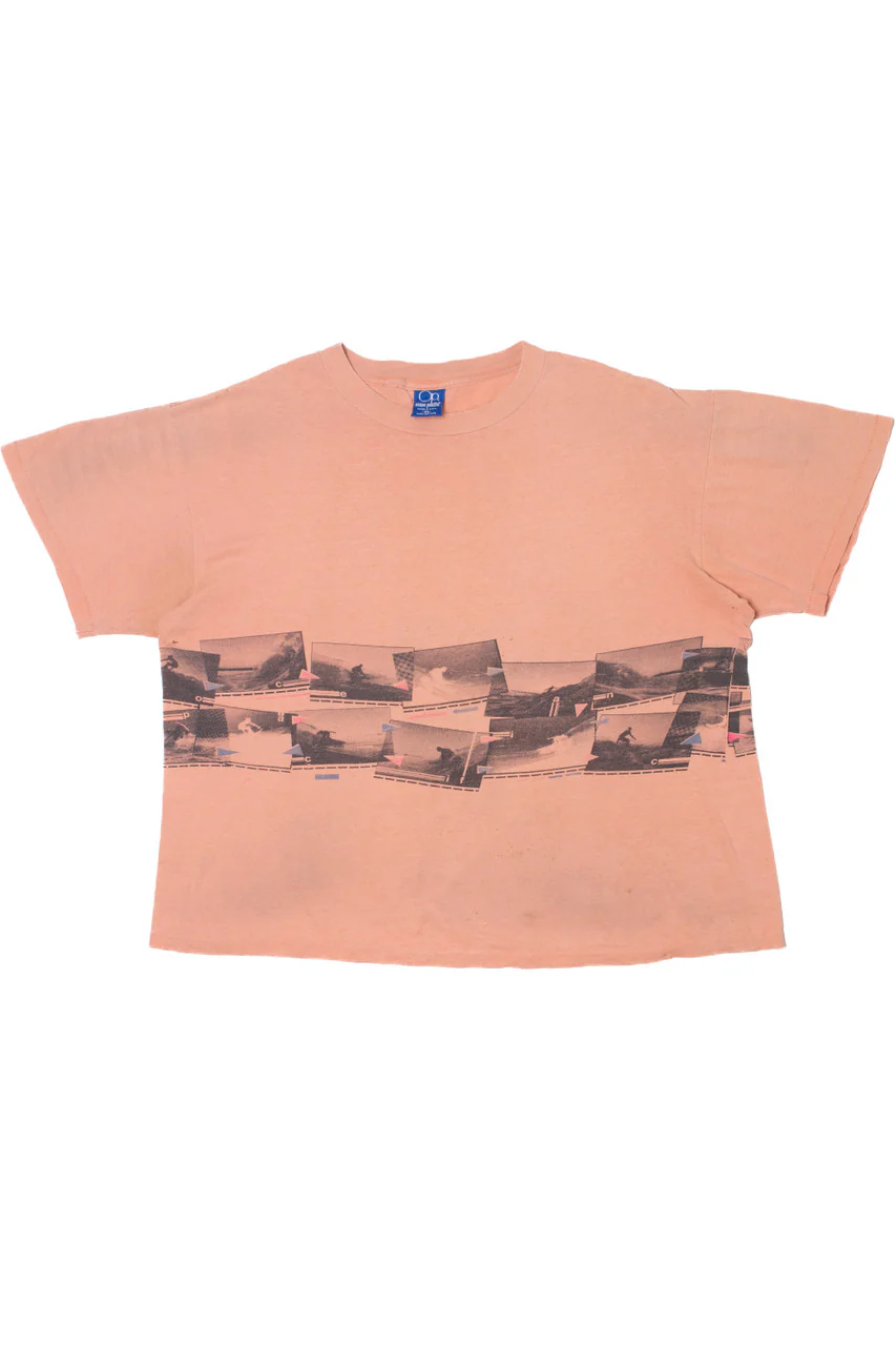Vintage Ocean Pacific Surf Frame Wraparound Print T-Shirt