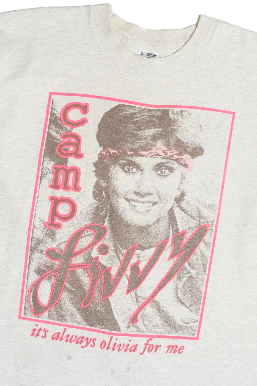 Vintage Olivia Newton John "Camp Livvy" Fan Club Single Stitch T-Shirt (1990s) - Image 3