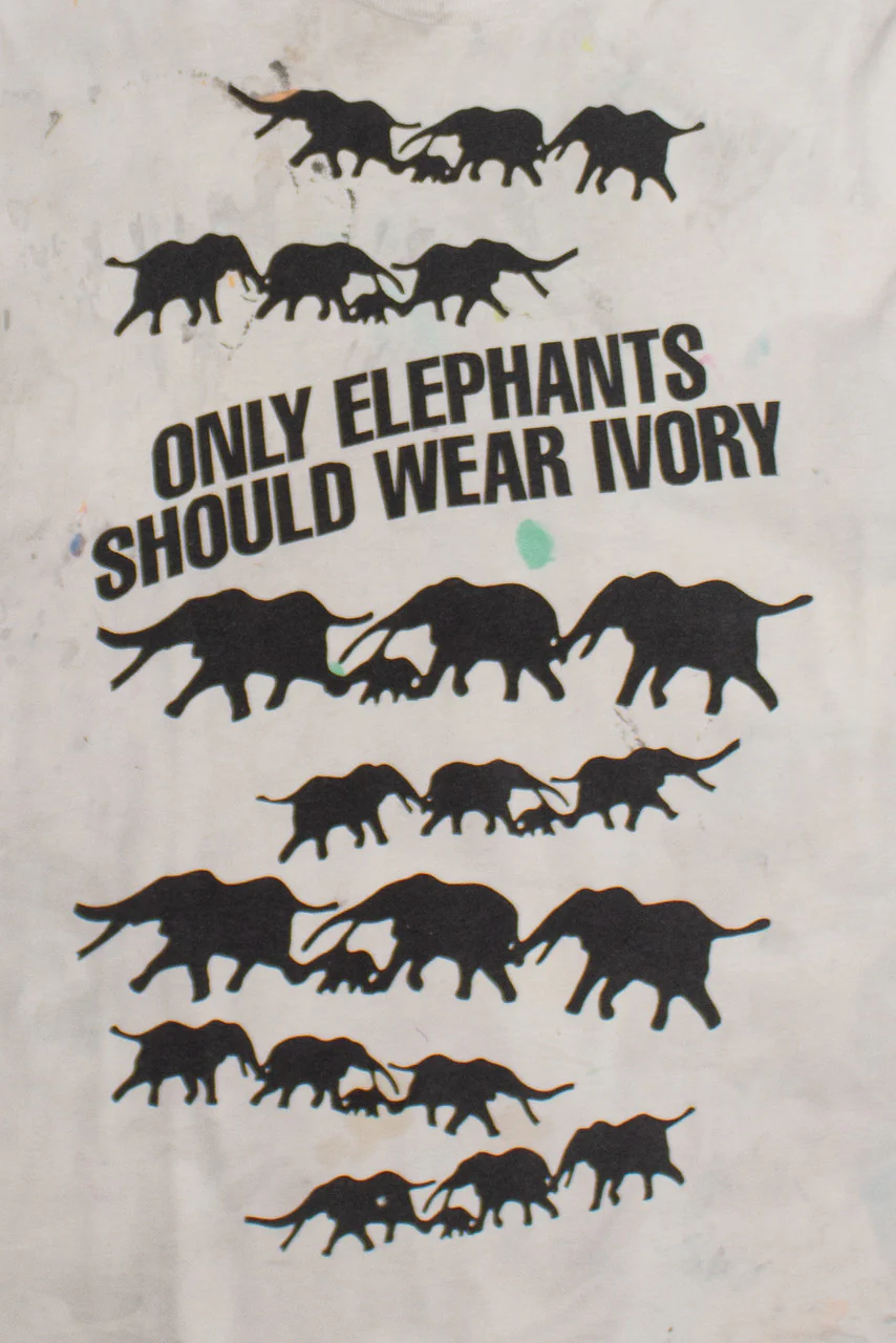 Vintage Only Elephants Should Wear Ivory T-Shirt (1990s) 8671