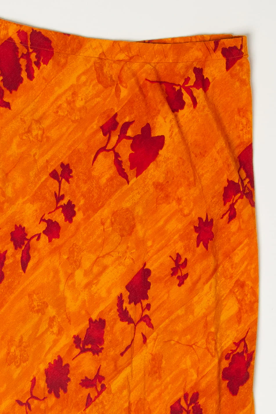 Vintage Orange Floral Skirt (1980s) - Image 2
