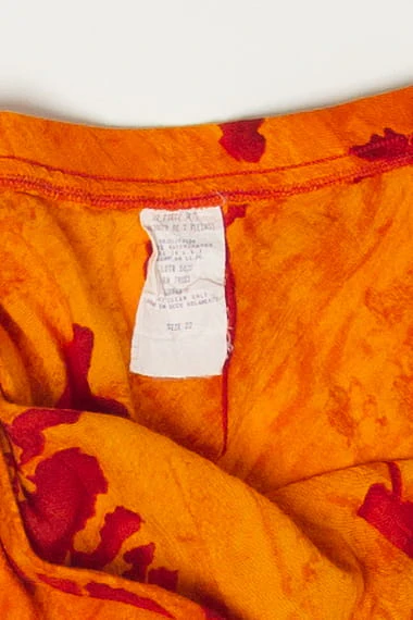 Vintage Orange Floral Skirt (1980s) - Image 3