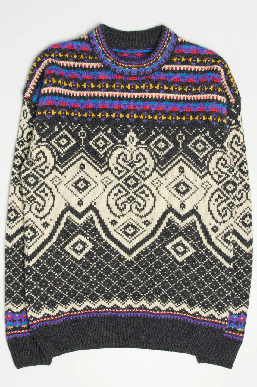 Vintage Ornate 80s Sweater - Image 2