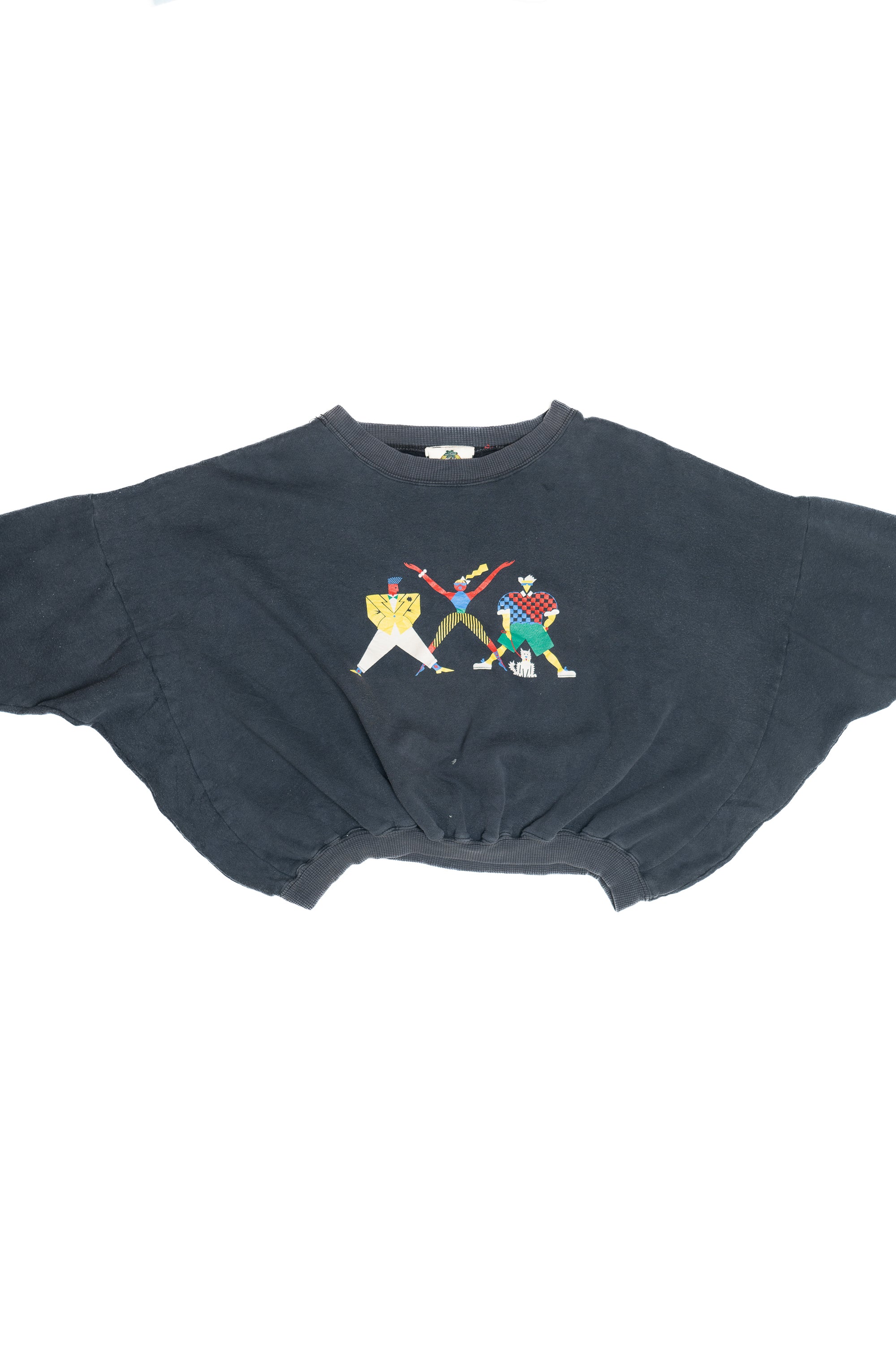 Vintage Oversized Cropped 80's Crew Sweatshirt (1990s) - Image 3