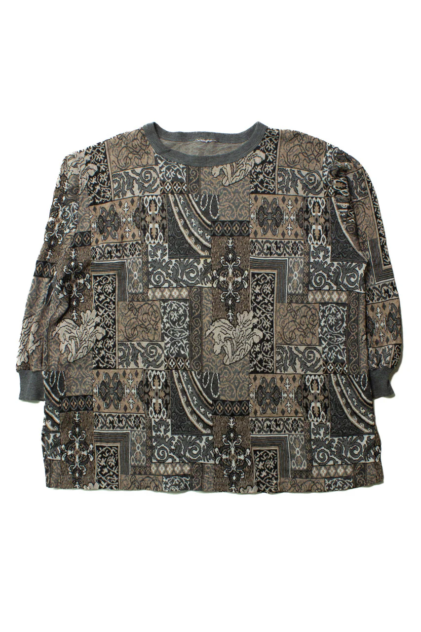 Vintage Patchwork Long Sleeve T-Shirt (1990s) - Image 2