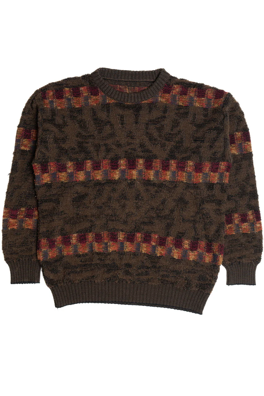 Vintage Patterned Stripe 80s Sweater 4521