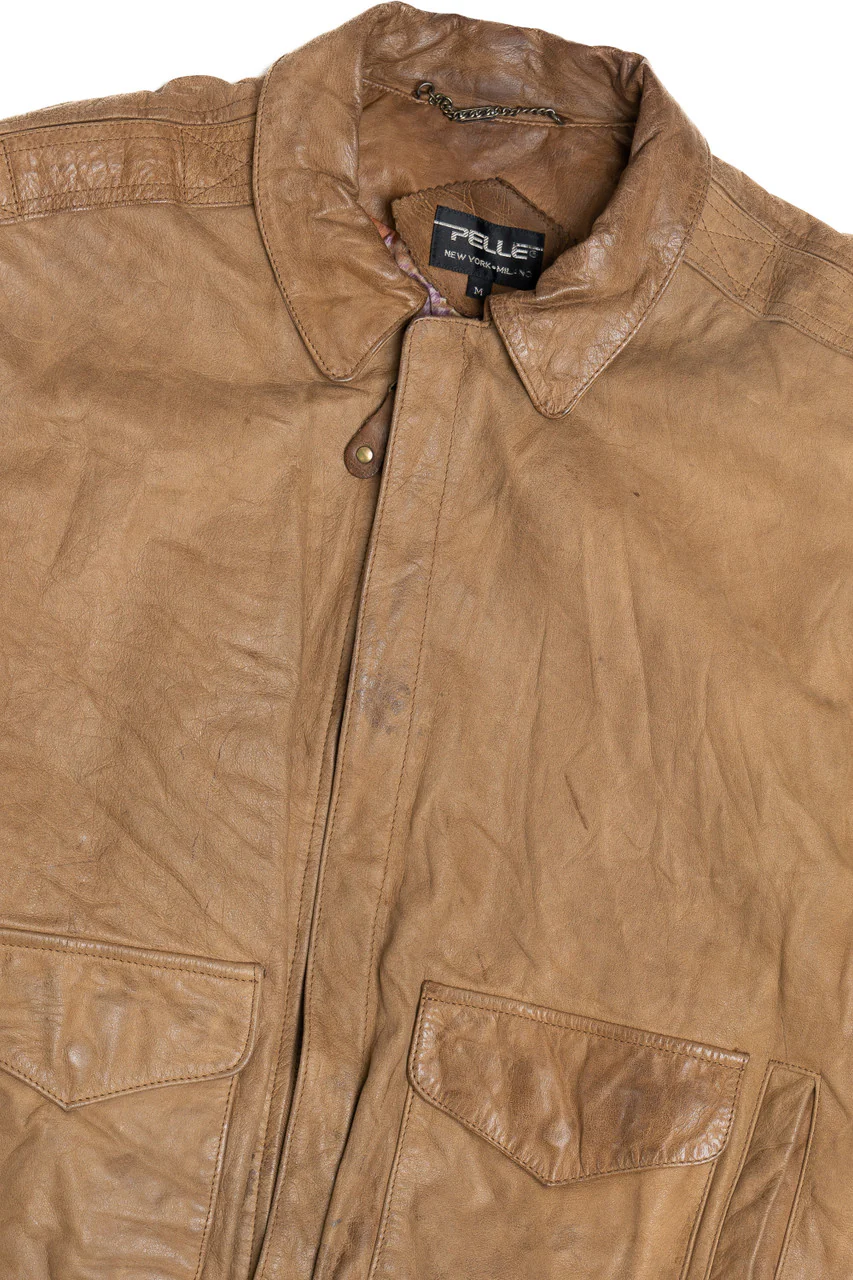 Vintage Pelle Leather Bomber Jacket - Image 2
