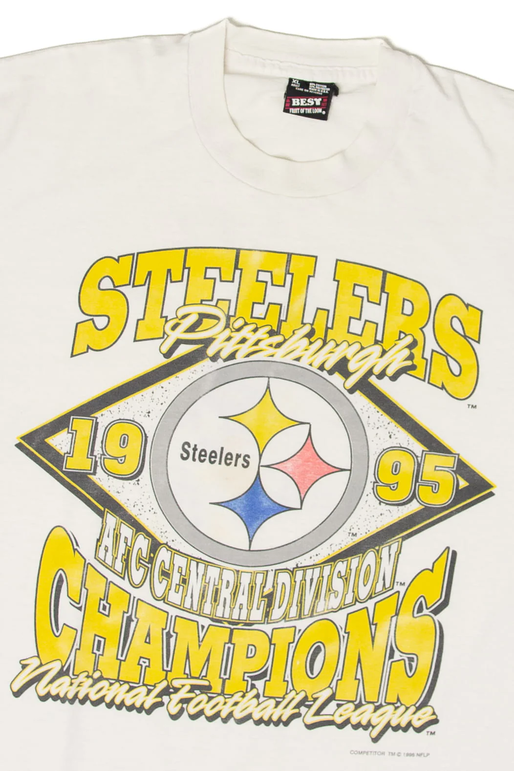 Vintage Pittsburg Steelers 1995 AFC Central Divisions Champions T-Shirt (1990s) - Image 2