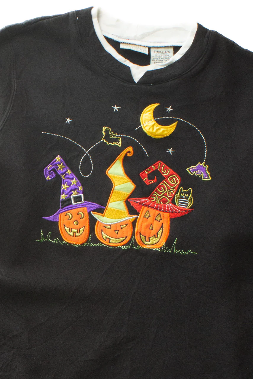 Vintage Pumpkin Hats Halloween Sweatshirt (1990s) - Image 2