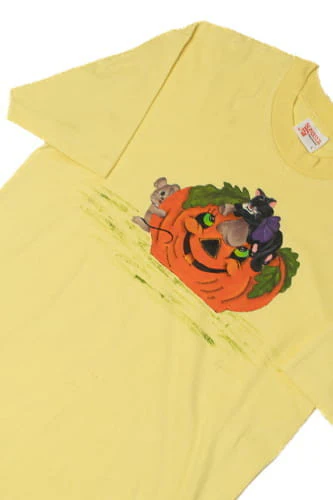 Vintage Pumpkin Kitten Mouse Sun Belt T-Shirt - Image 2