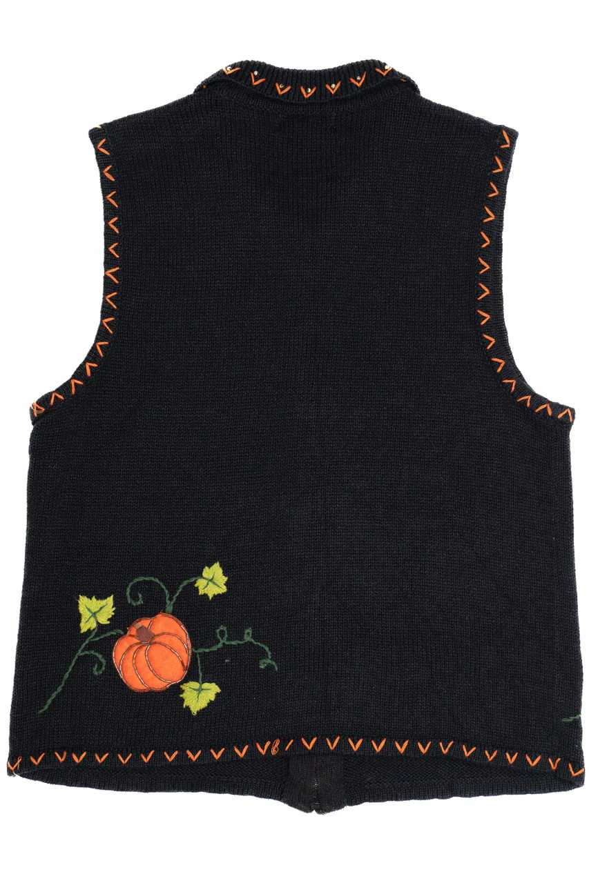 Vintage Pumpkin Patch Halloween Sweater Vest - Image 3