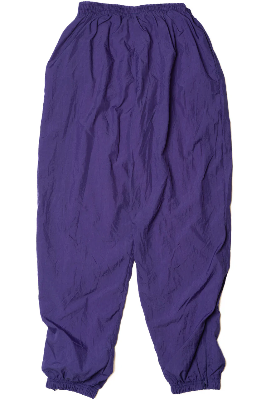 Vintage Purple Nylon Ankle Zip Reebok Logo Track Pants