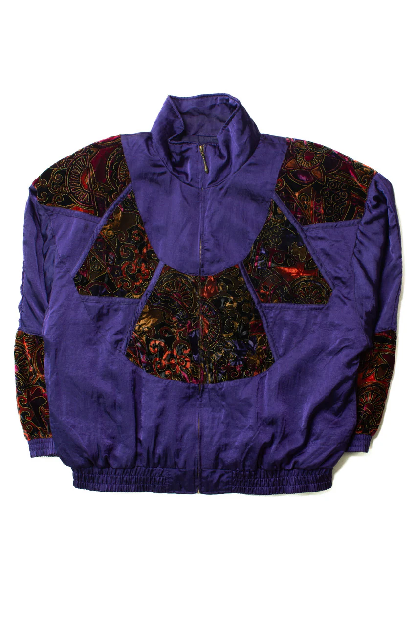 Vintage Purple Woven Patch 90s Jacket (1990s) - Image 2