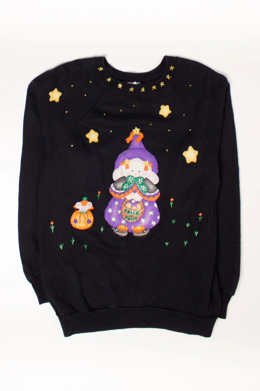 Vintage Rabbit Halloween Sweatshirt (1980s) - Image 2
