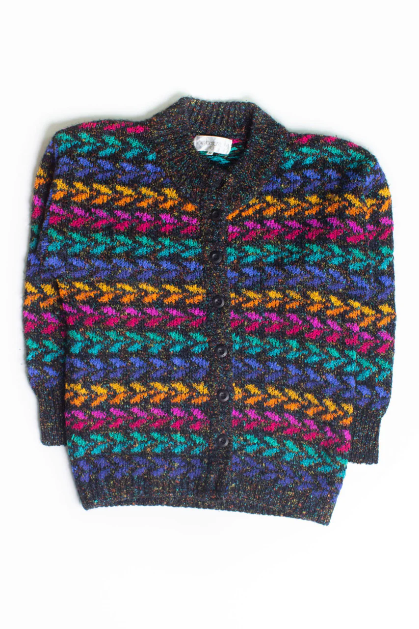 Vintage Rainbow Cardigan Sweater (1980s) - Image 2