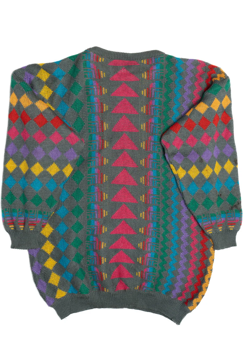 Vintage Rainbow Knit Nathalie B. 80s Sweater - Image 2