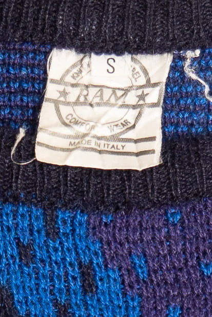 Vintage Ram Purple & Blue 80s Sweater - Image 4