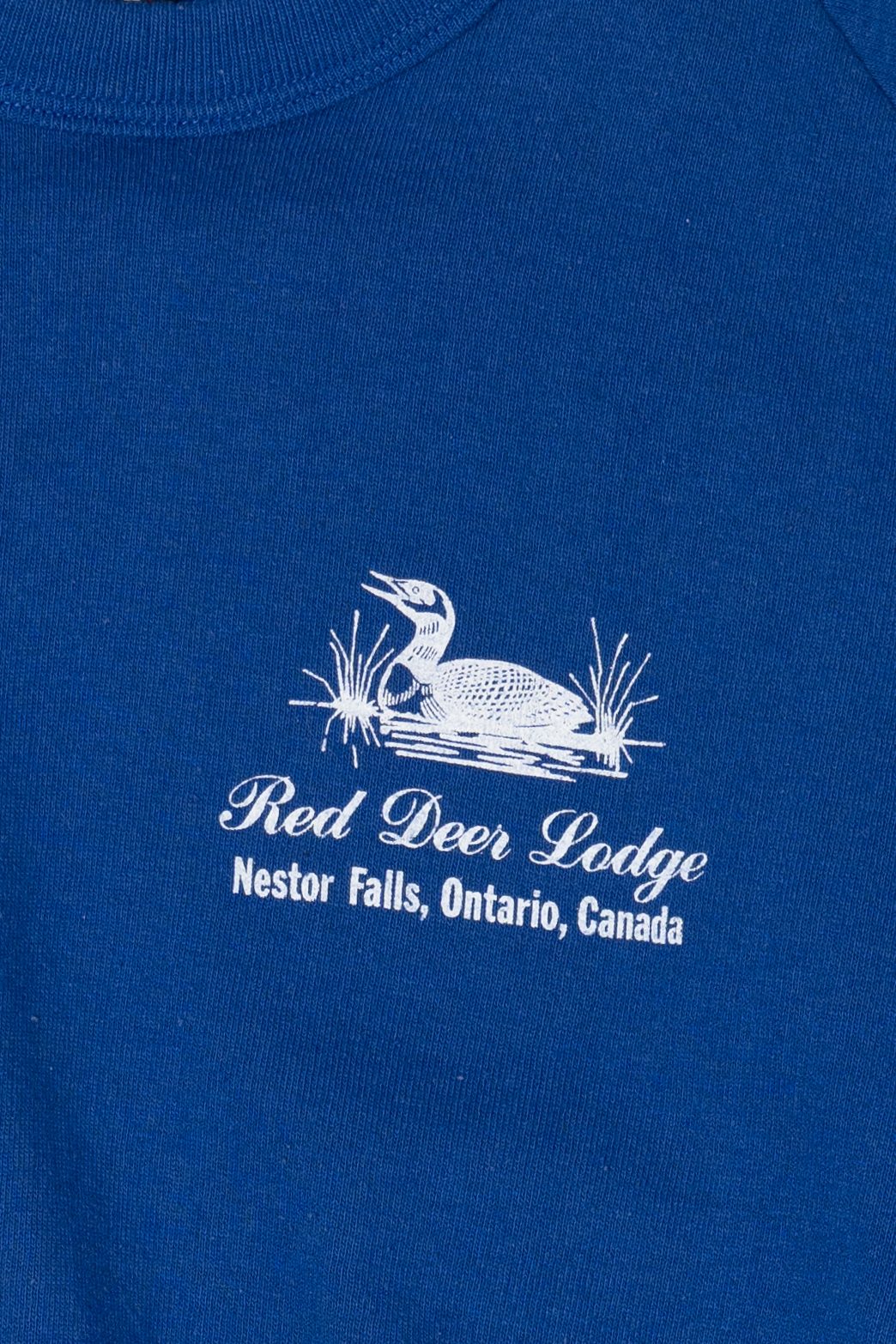 Vintage Red Deer Lodge Canada Loon Raglan Sweatshirt (1990s) - Image 2