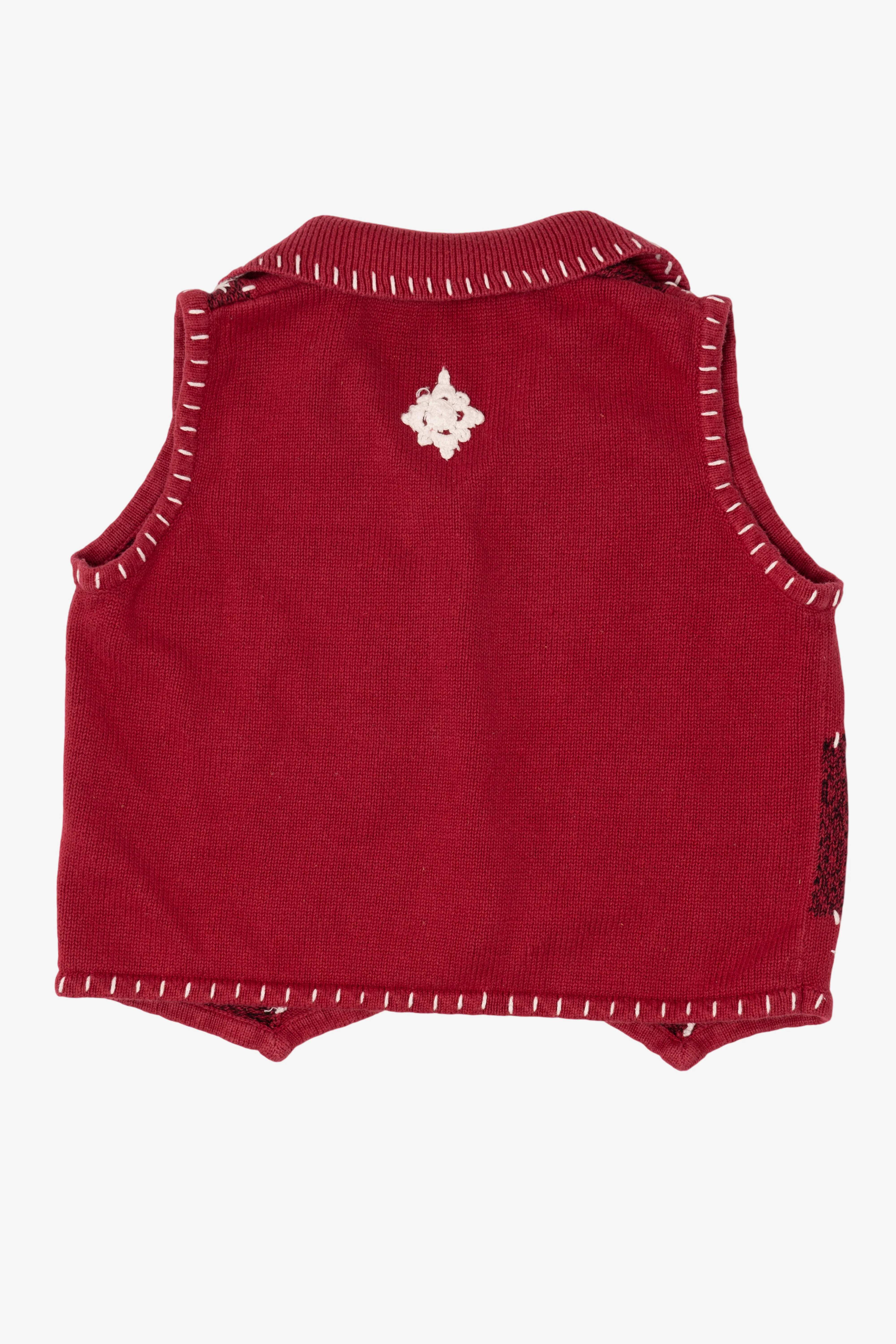 Vintage Red Erika Ugly Christmas Vest (2000s) - Image 2
