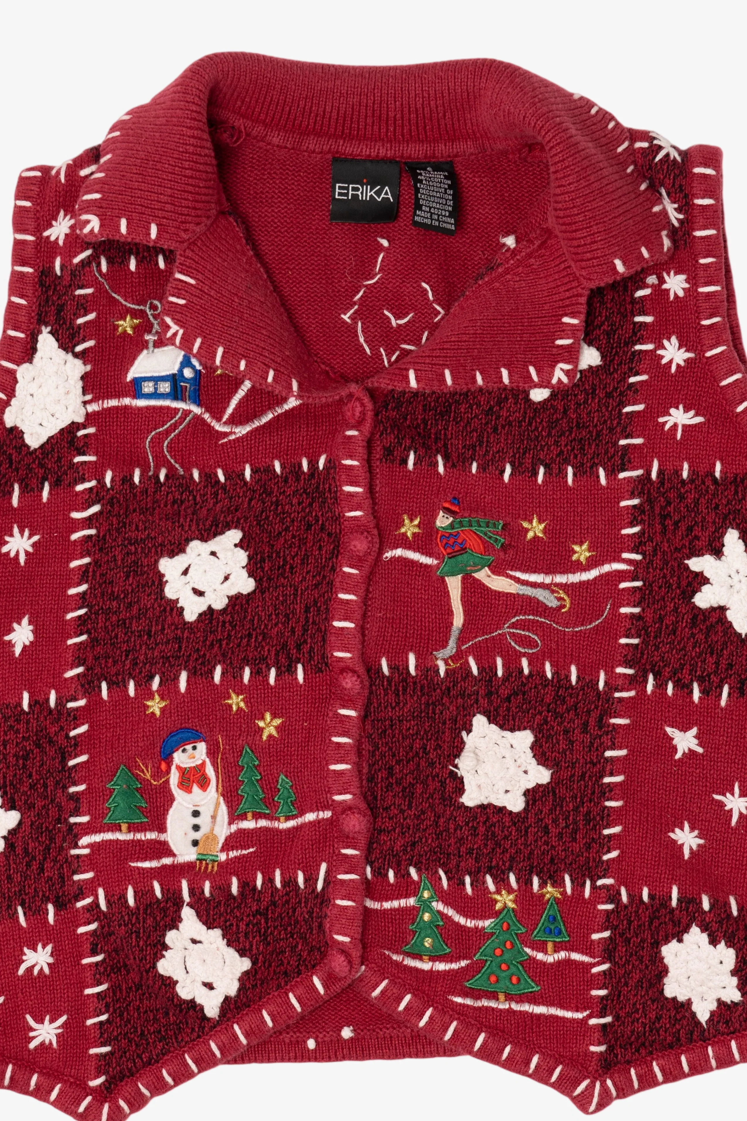 Vintage Red Erika Ugly Christmas Vest (2000s) - Image 5