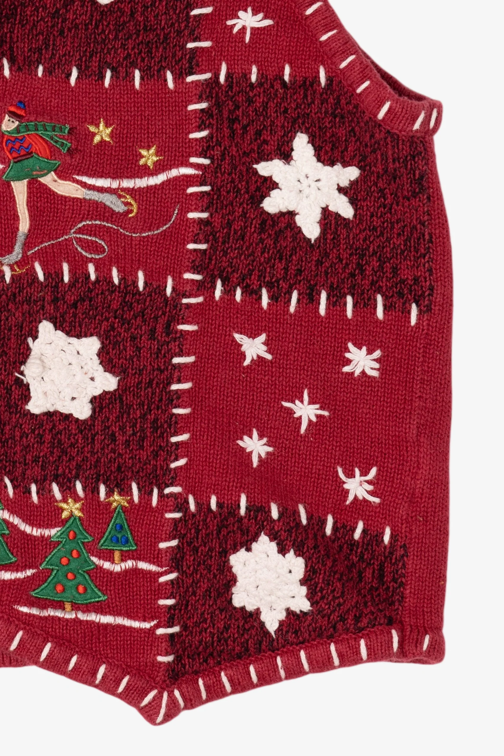 Vintage Red Erika Ugly Christmas Vest (2000s) - Image 9