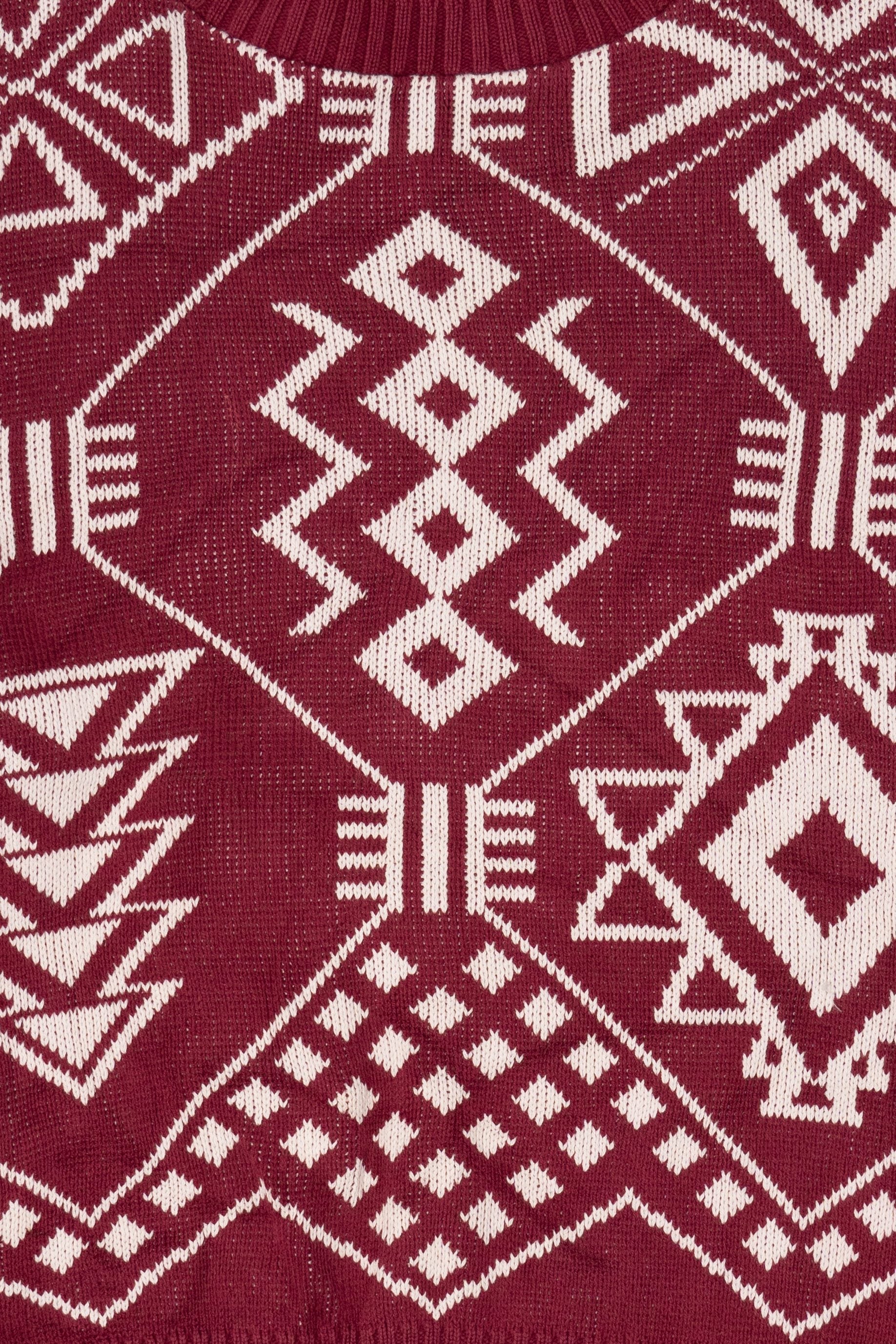 Vintage Red Geometric Pattern Sweater (1980s) - Image 3