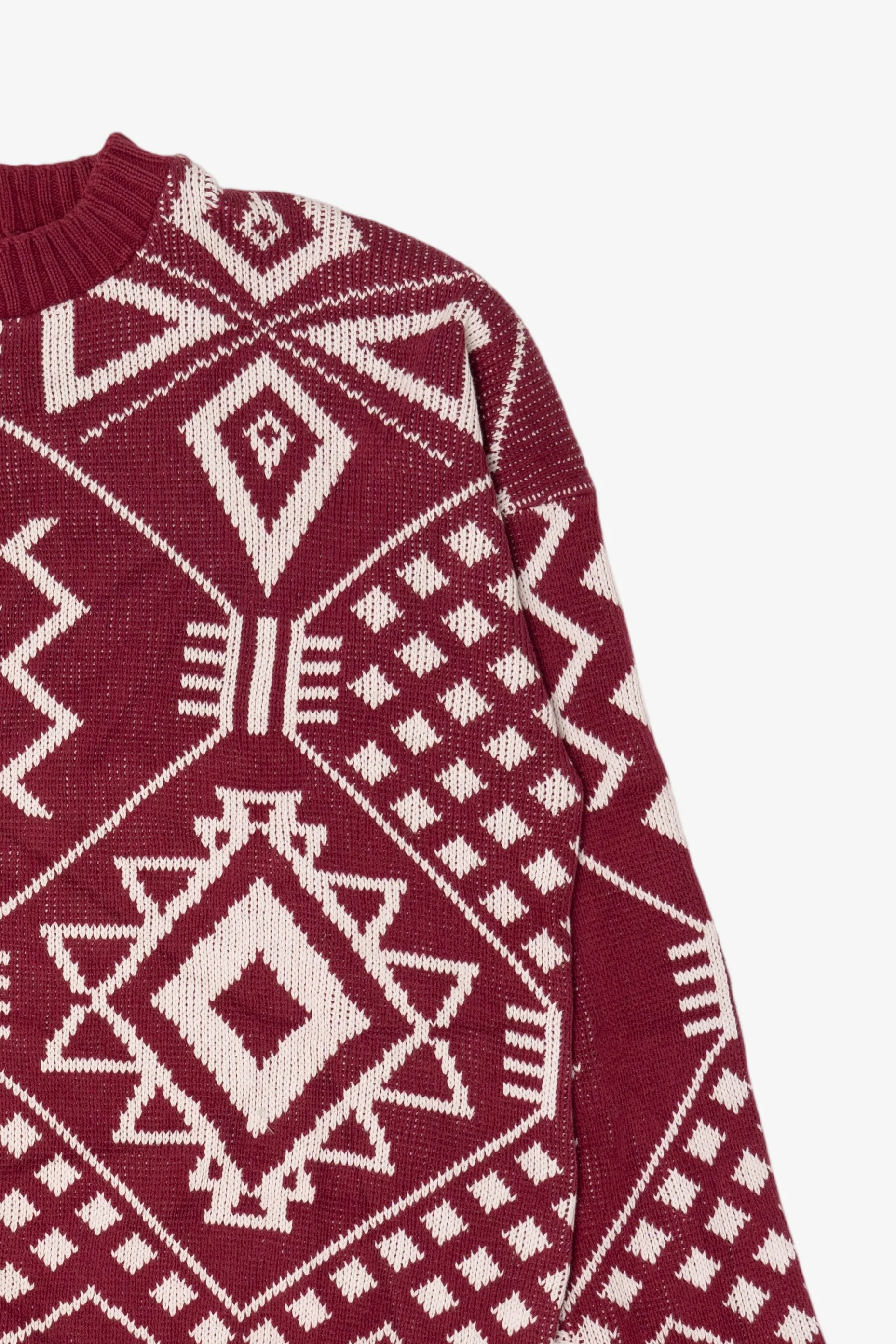 Vintage Red Geometric Pattern Sweater (1980s) - Image 7