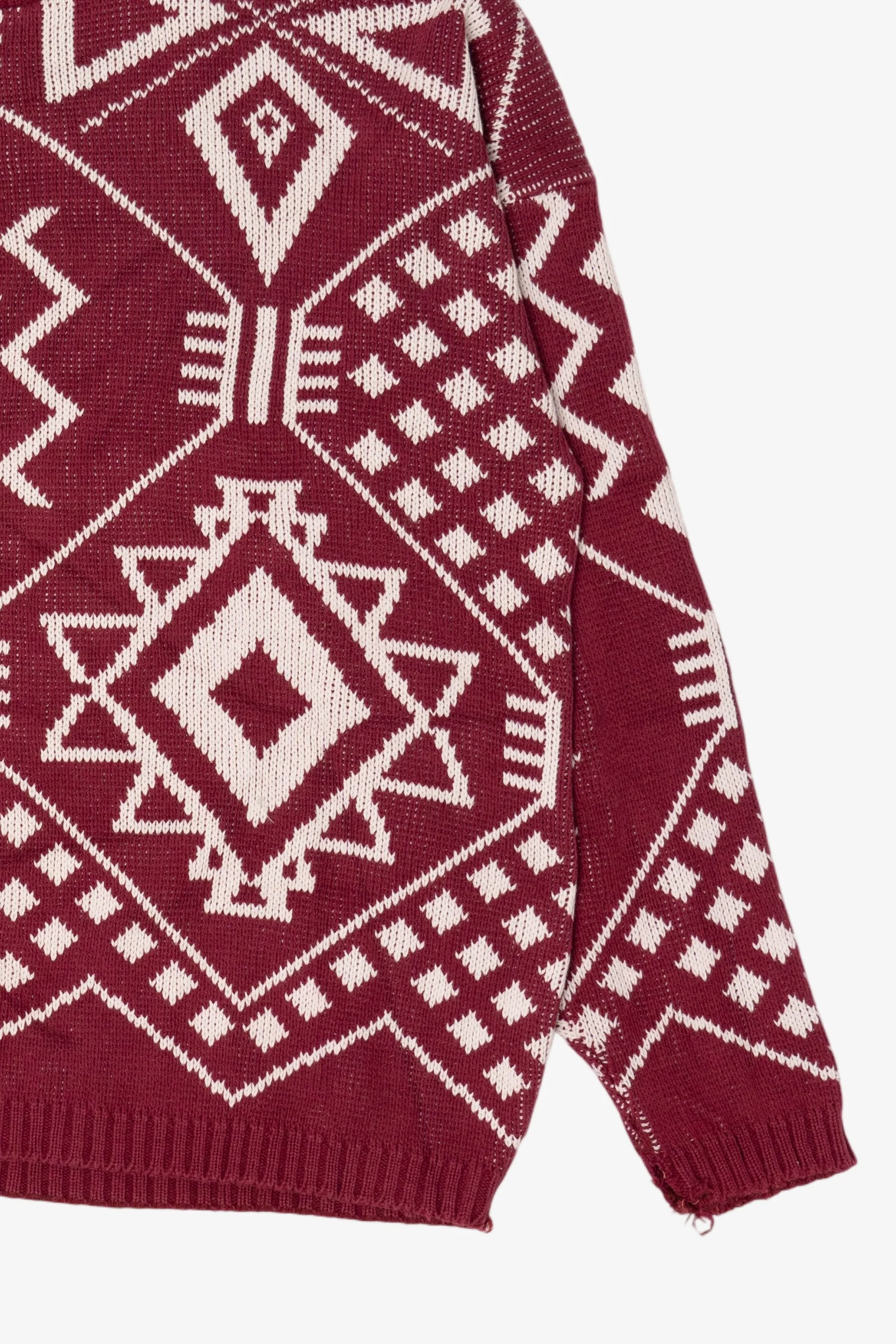 Vintage Red Geometric Pattern Sweater (1980s) - Image 9