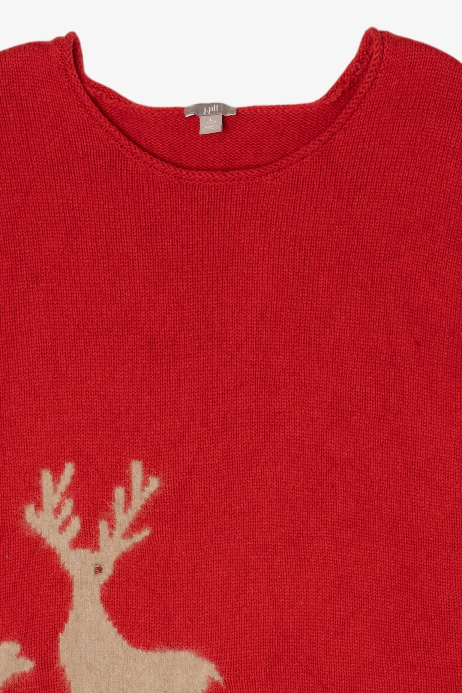 Vintage Red J.Jill Reindeer Sweater (2000s) - Image 6