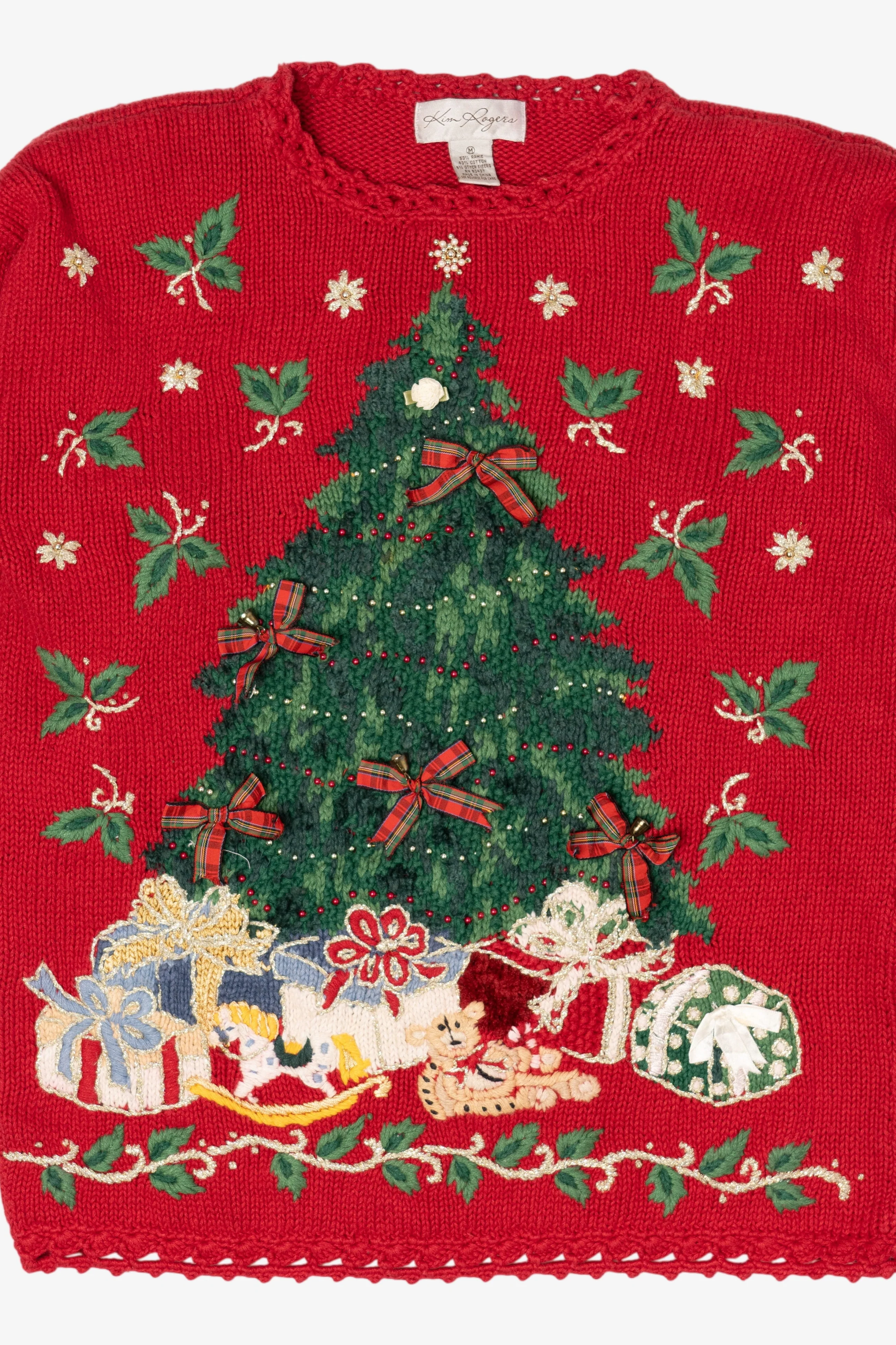 Vintage Red Kim Rogers Tree Ugly Christmas Pullover (1990s) - Image 5