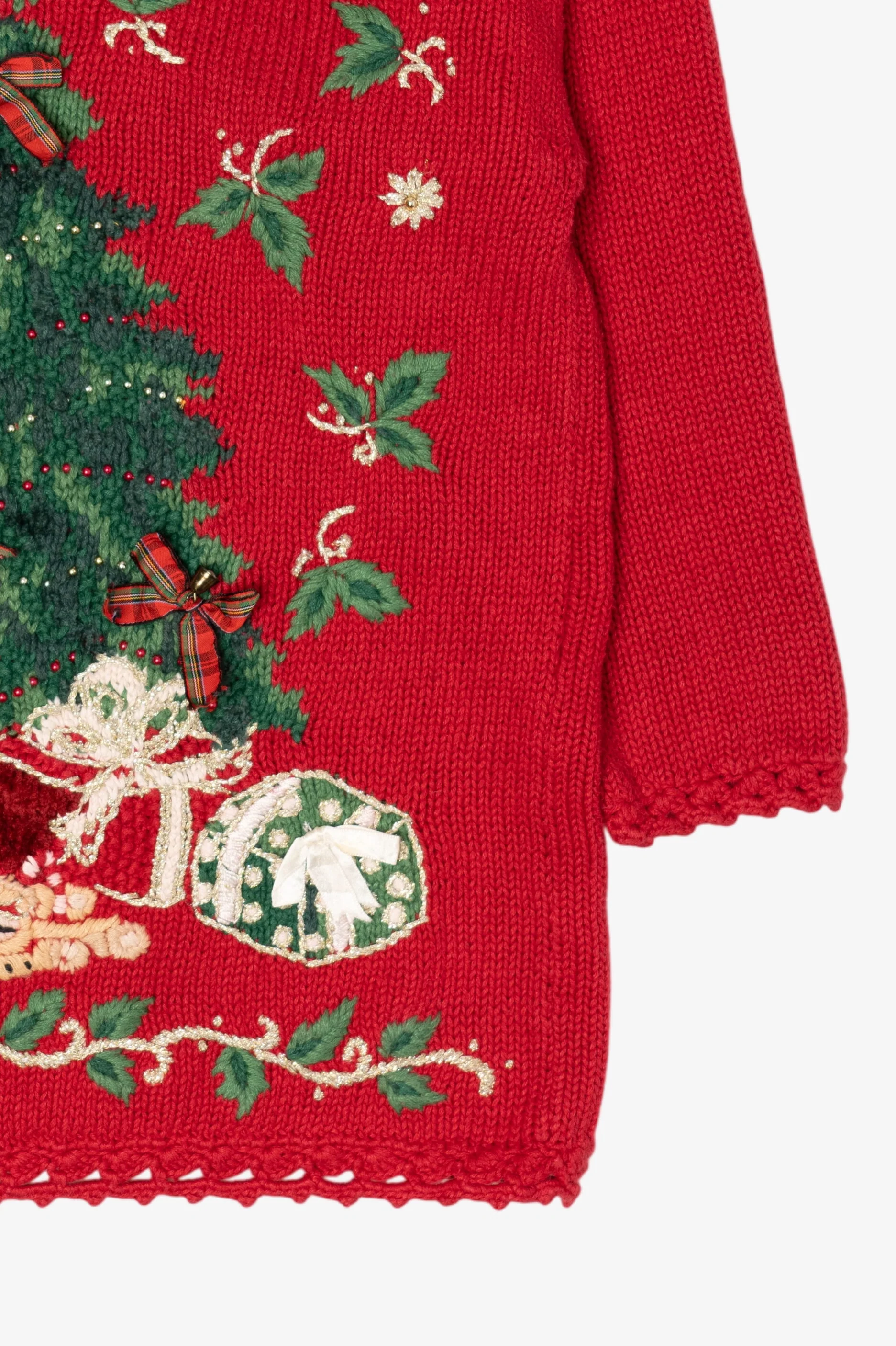 Vintage Red Kim Rogers Tree Ugly Christmas Pullover (1990s) - Image 9