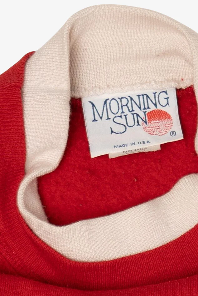 Vintage Red Morning Sun Winter Scene Sweatshirt (1990s) - Image 4