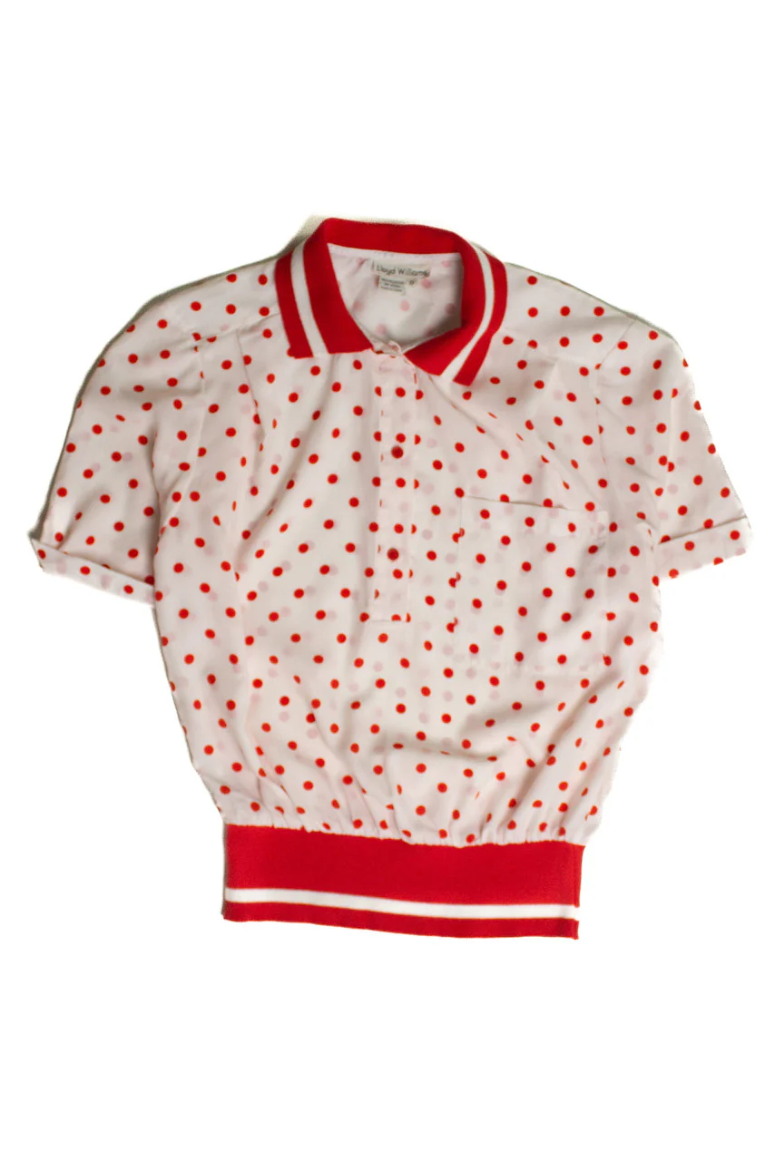 Vintage Red Polka Dot Pullover Top (sz. 6) - Image 4