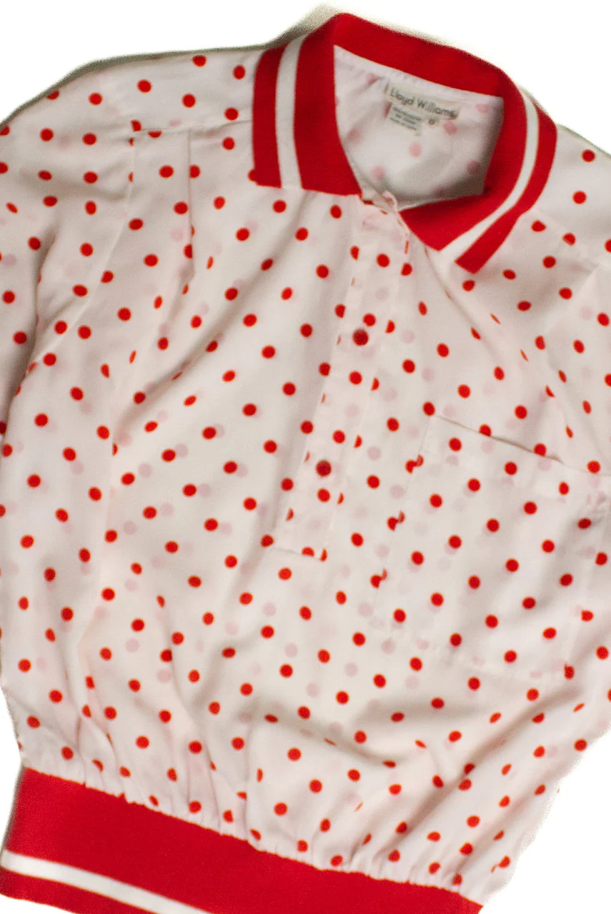 Vintage Red Polka Dot Pullover Top (sz. 6) - Image 5