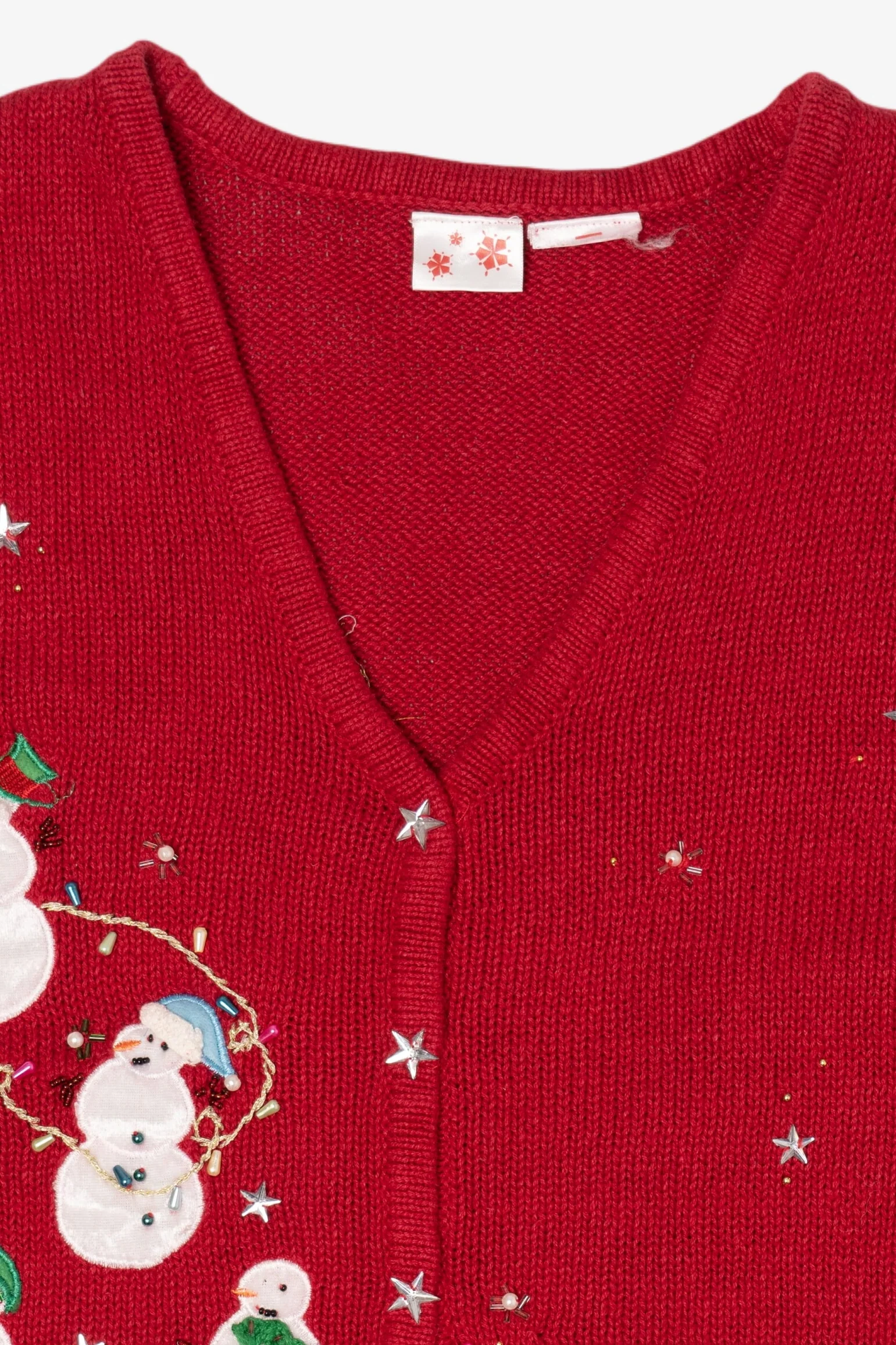 Vintage Red Snowmen Ugly Christmas Vest (1990s) - Image 7