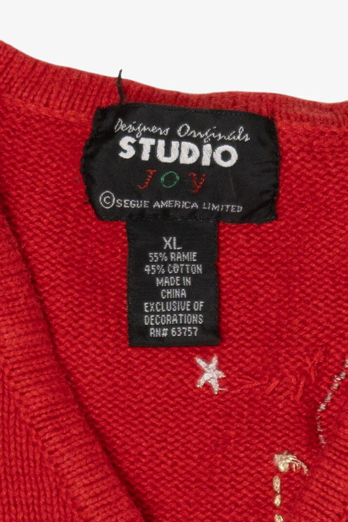Vintage Red Studio Joy Presents Ugly Christmas Vest (1990s) - Image 5