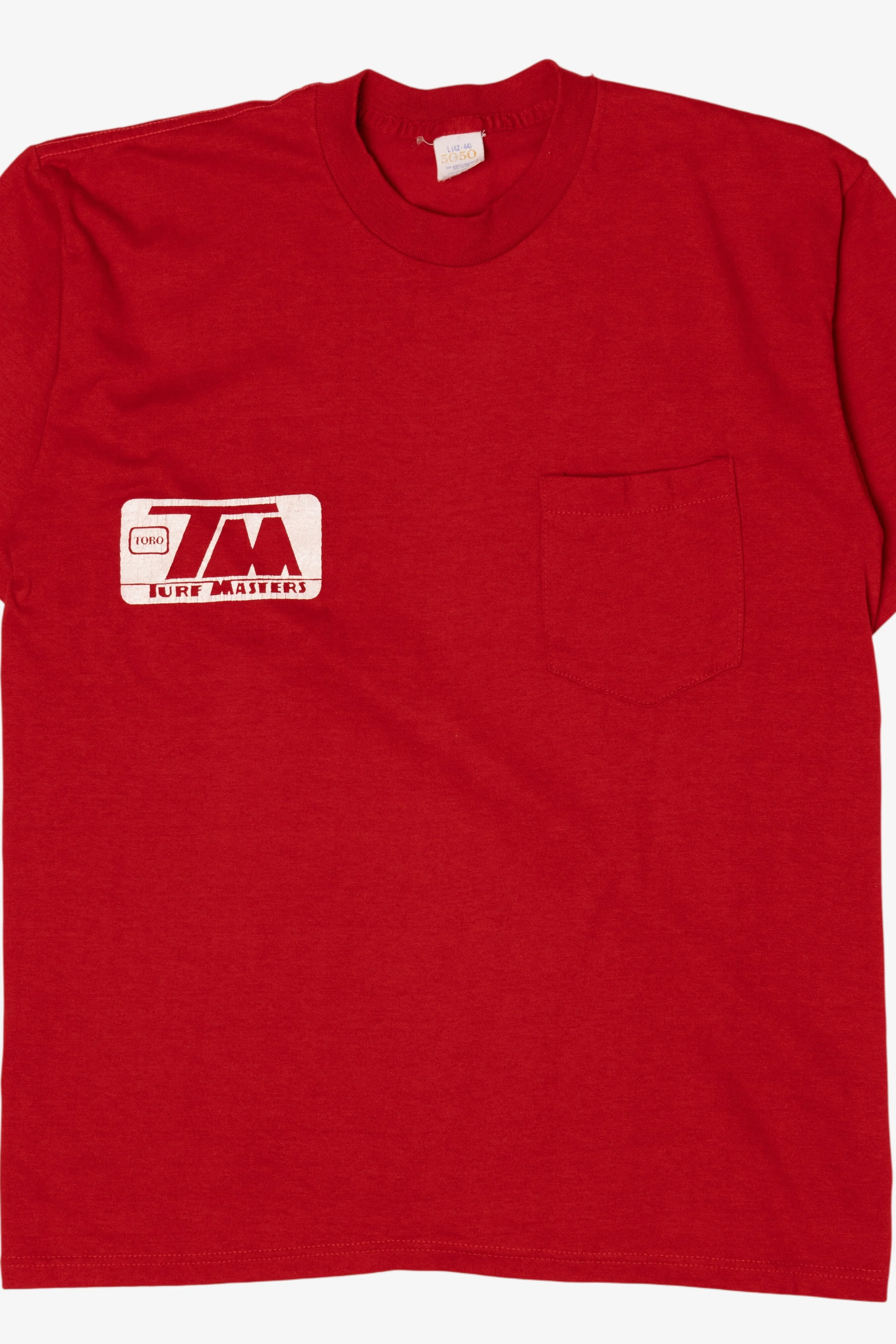 Vintage Red Turf Masters Pocket Single Stitch T-Shirt (1990s) - Image 5