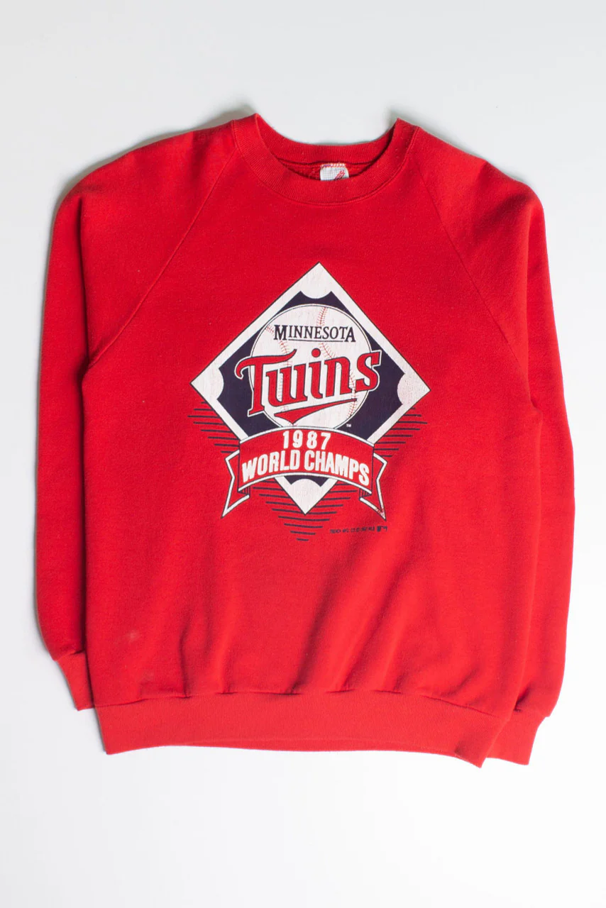 Vintage Red Twins World Series Champs Sweatshirt (1987)