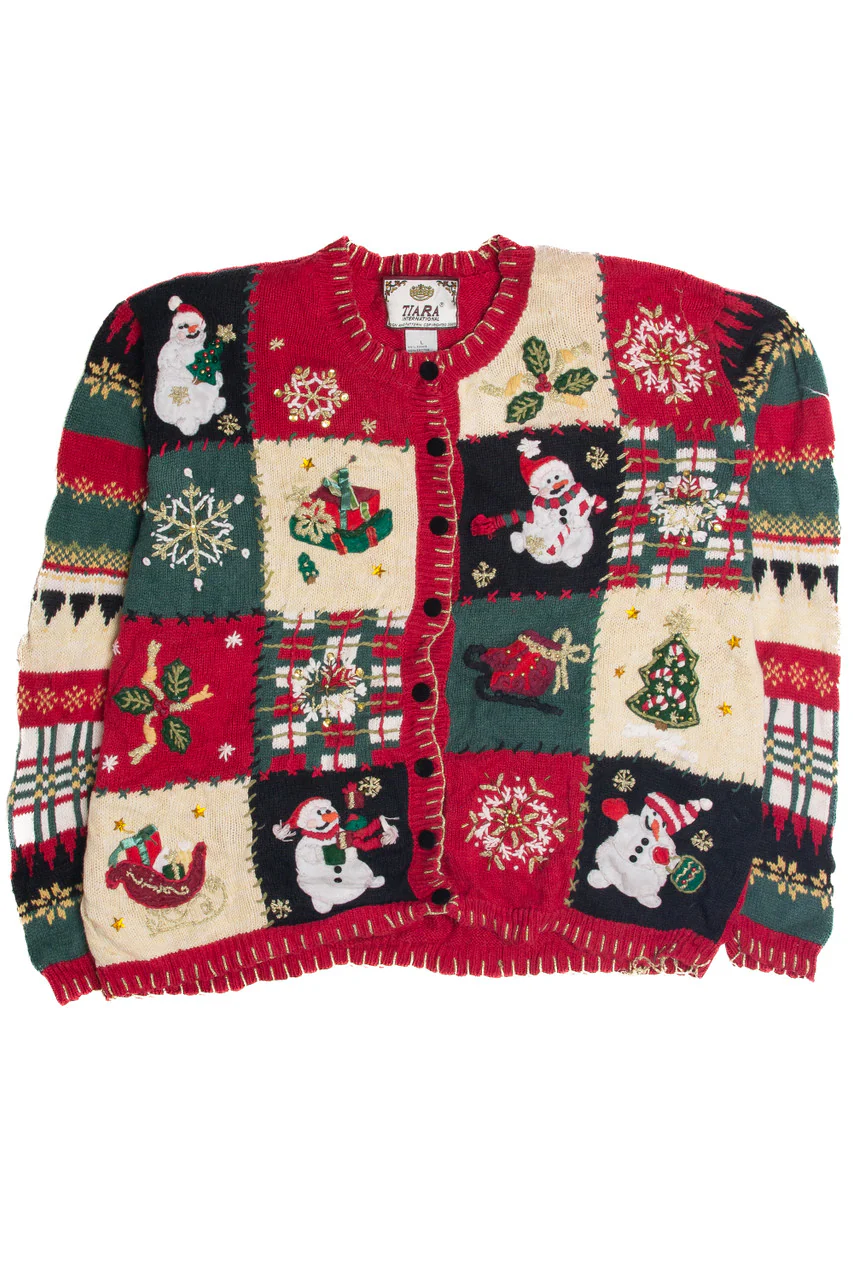 Vintage Red Ugly Christmas Cardigan 62431 - Image 2