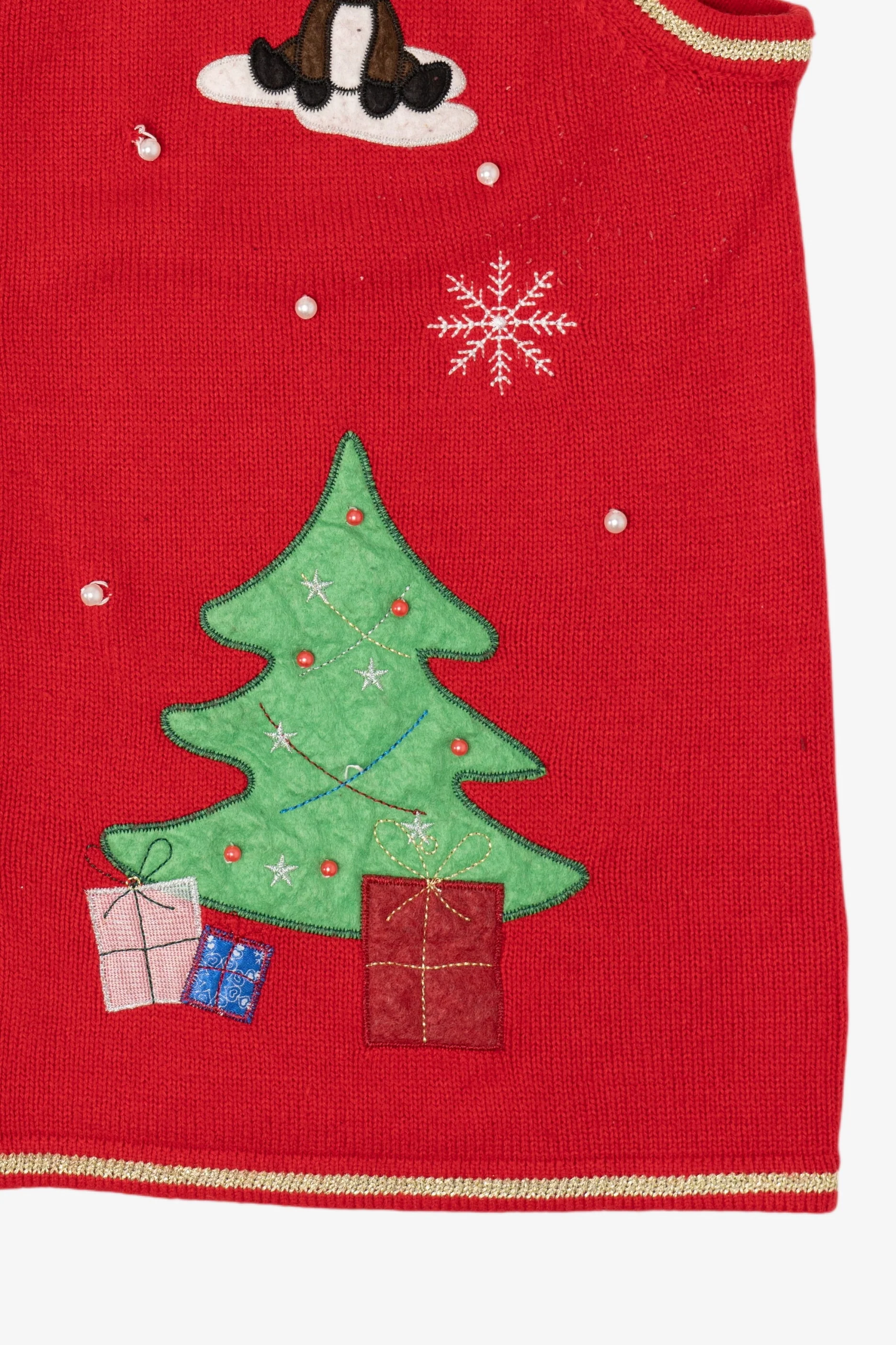 Vintage Red White Stag Ugly Christmas Vest (1990s) - Image 9