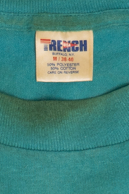 Vintage San Jose Sharks NHL Hockey Single Stitch Trench T-Shirt (1990s) - Image 4